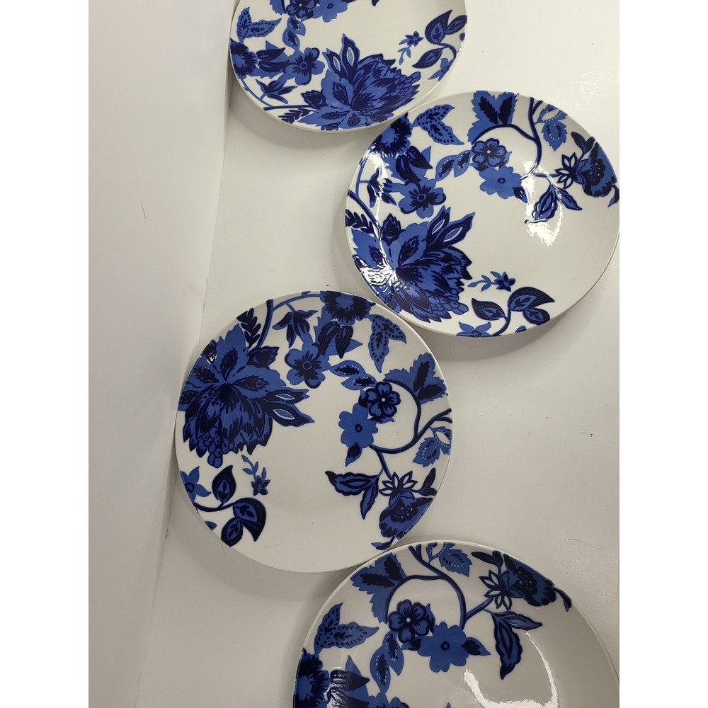 Royal Norfolk Blue and White Floral Stoneware Side Plates Set of 4